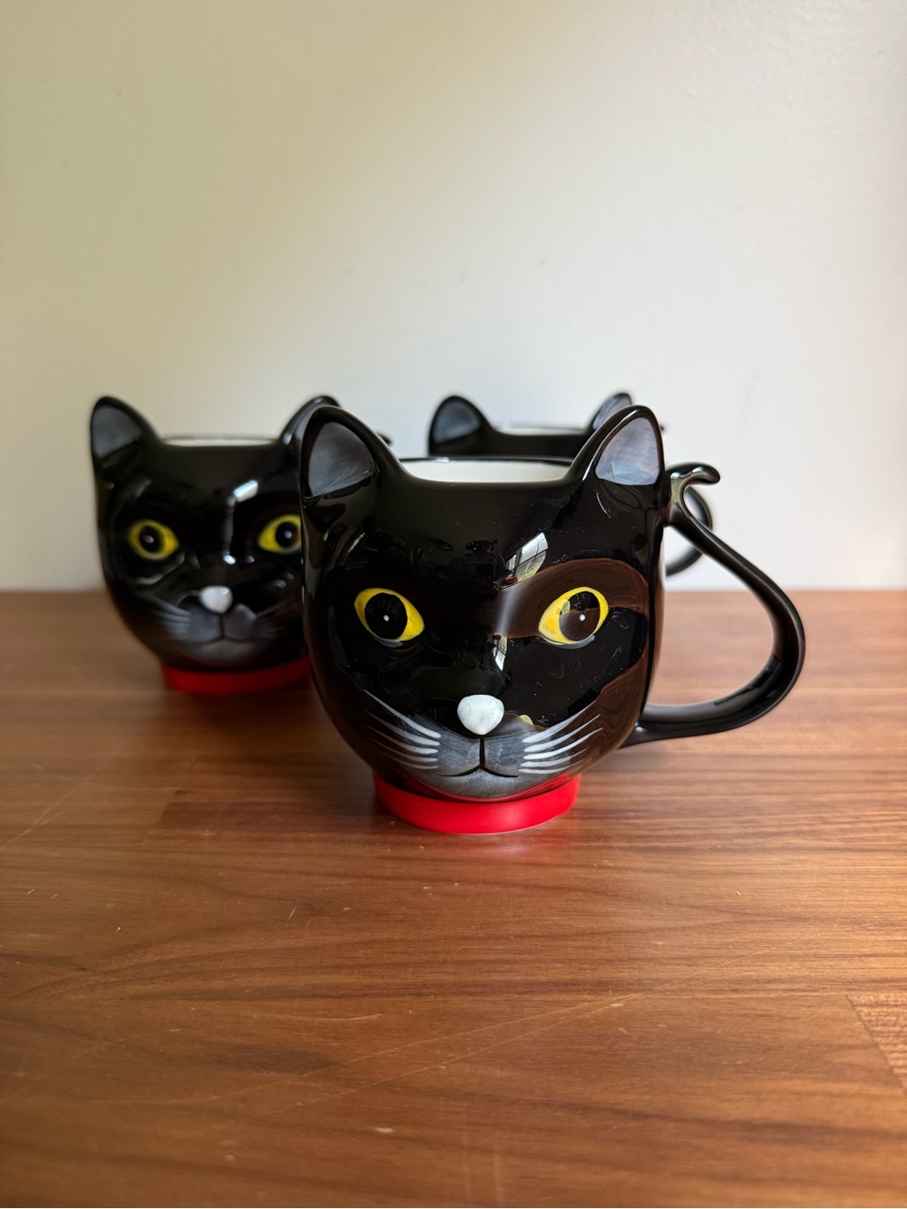 West Elm x ASPCA Black Cat Figural Mugs - Set of 3 (Mint Condition)